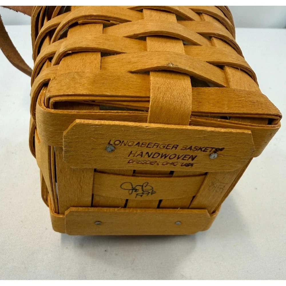 1996 Longaberger Chives Basket w/Botanical Fields Liner & Protector